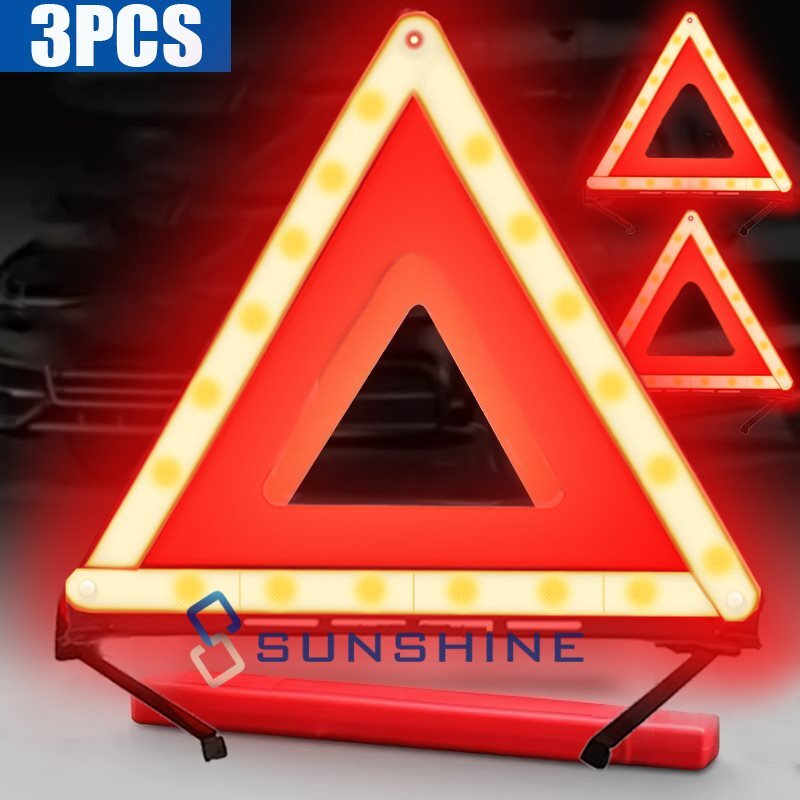 Emergency Warning Triangle Reflective Safety Roadside Kit for Car DOT Approved