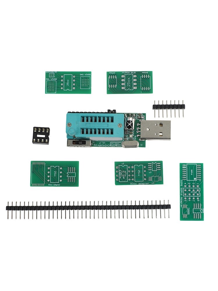 CH341A Programmer v1 7 Multi Voltage Level Conversion with Full Adapter Boards
