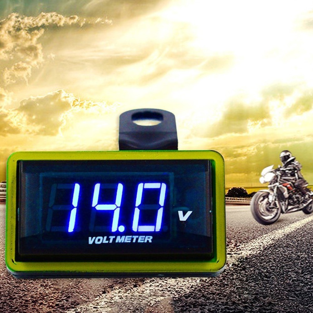 12V Motorcycle Voltage Detection Meter Modified Car Digital Display Belt Bracket