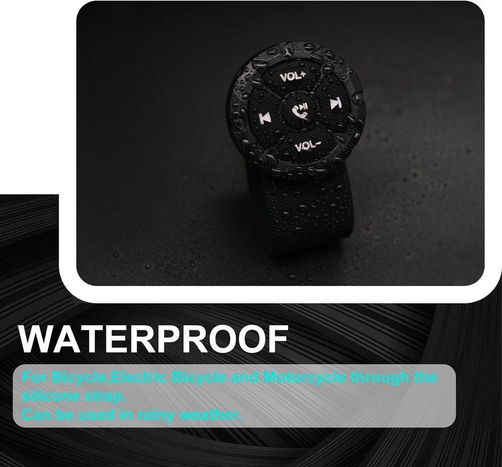 Jaesien Wireless Bluetooth Media Remote Button,Waterproof Phone Black