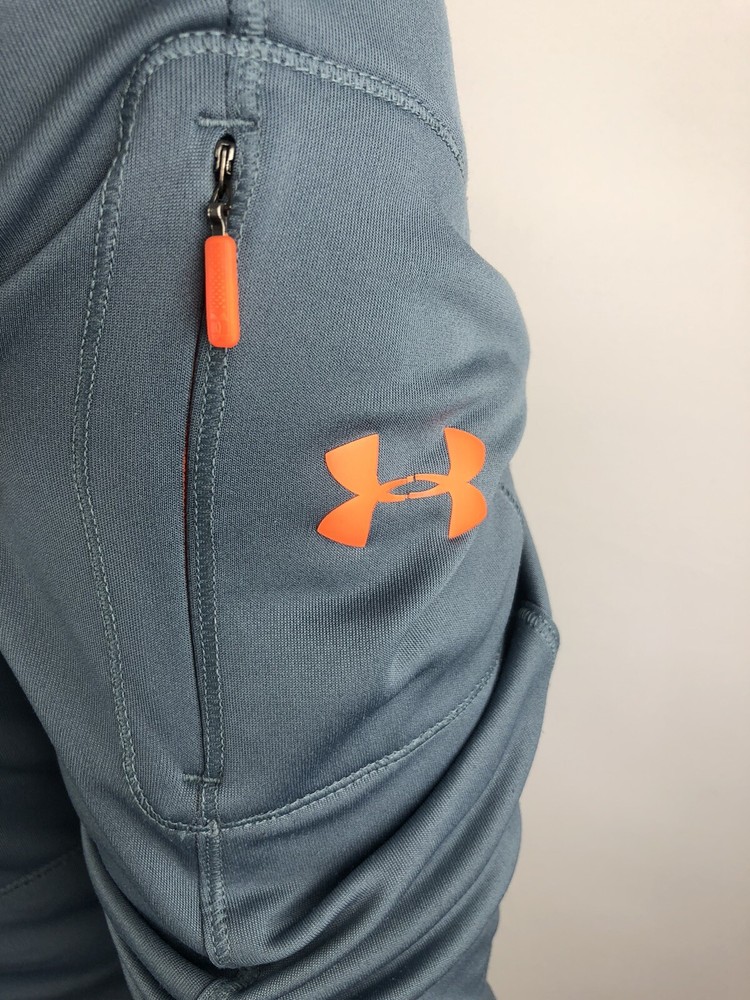 Under Armour Mens Fitted Gray Long Sleeve 1/4 Zip Athletic Pullover Size Medium