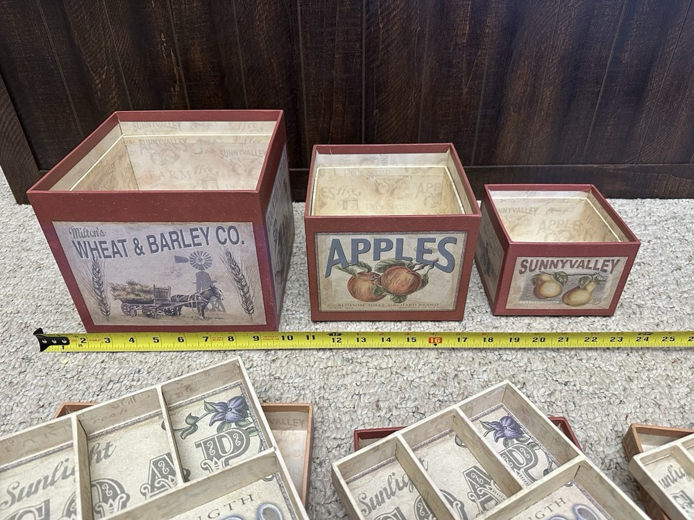 Farmhouse Nesting Storage Boxes