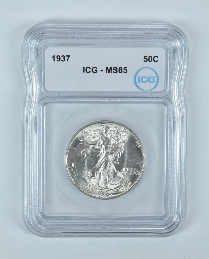 1937 Walking Liberty Half Dollar MS65 ICG