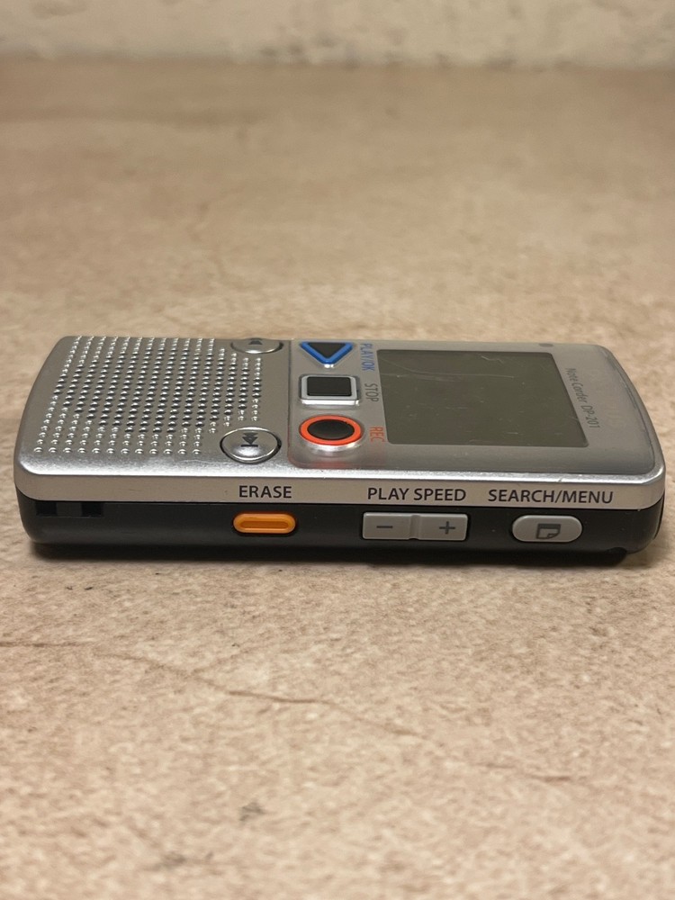 Olympus DP-201 digital voice recorder.