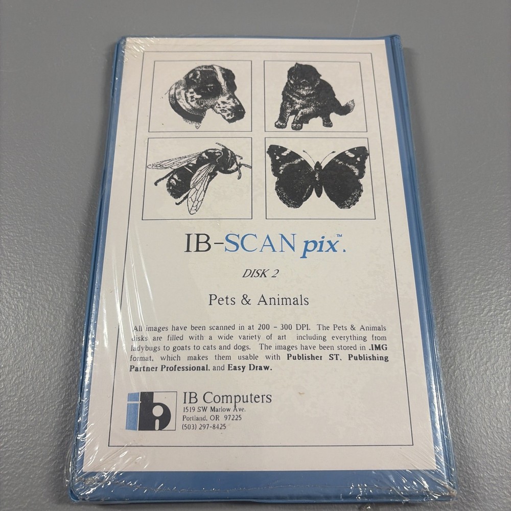 Vintage Atari Software IB - Scan Pix Pets & Animals IB Computers Ernest Smith