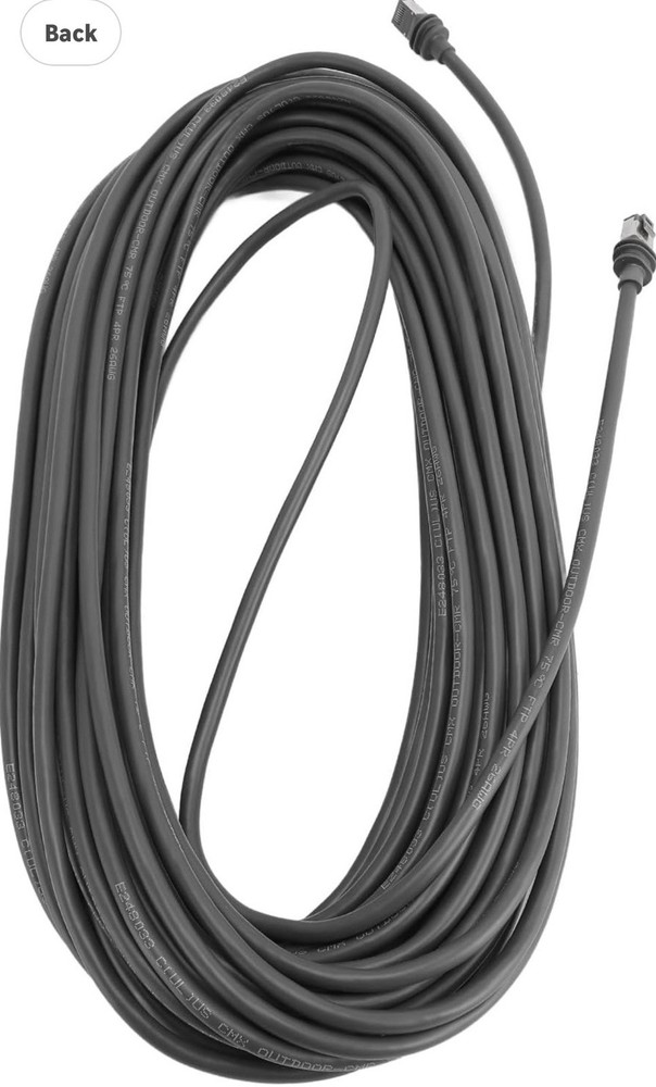 Cable for Rectangular Satellite Gen3, IP68 1200Mbps With End Internet Kit 150FT