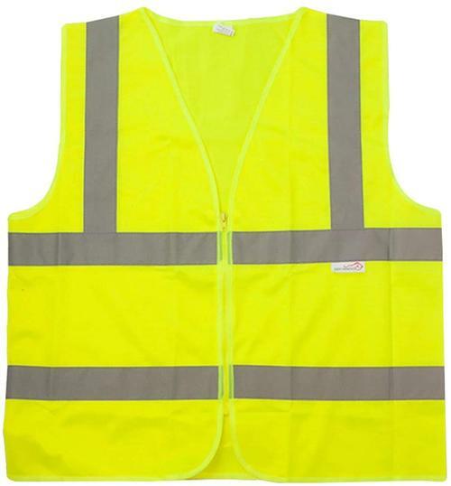 Reflective Safety Vest, Lightweight, Florescent Fabric, Yellow (10 Pack)