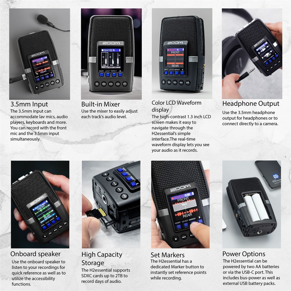 Zoom H2essential Multi-Mic Handy Recorder Bundle