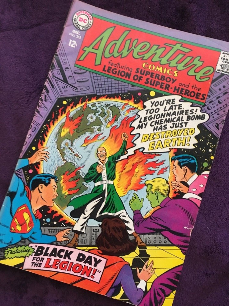 Adventure Comics #363 Dec '67 , w sheet & board VG++ condition