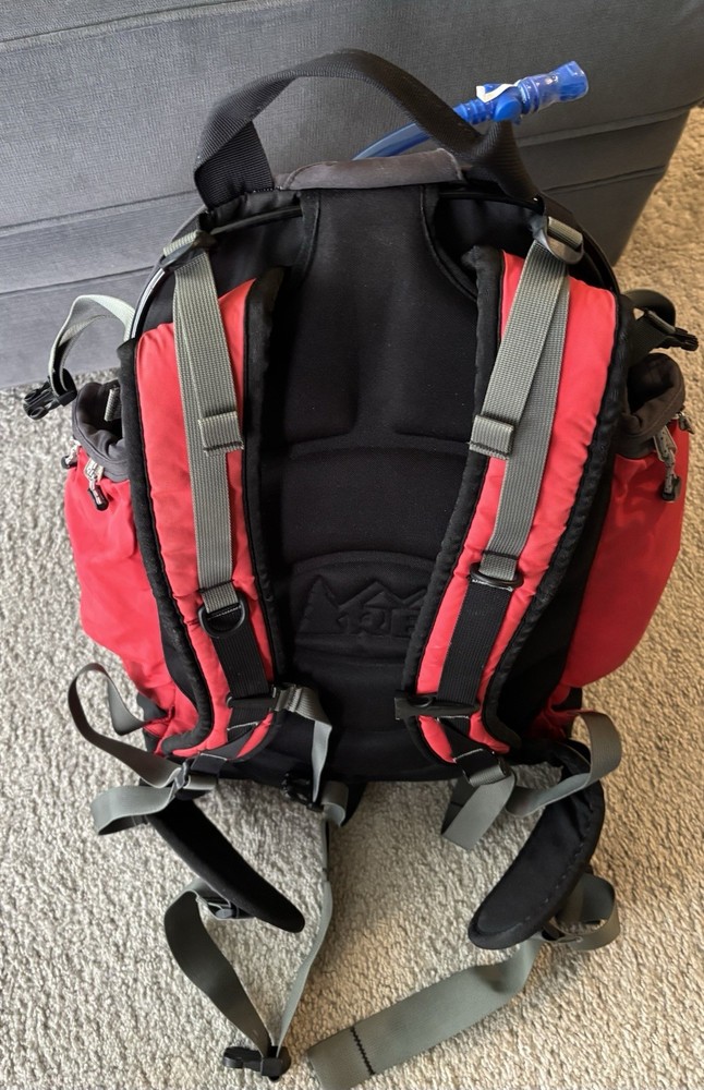 REI Alpine Mountain Backpack. Slightly used red and black Backpack.