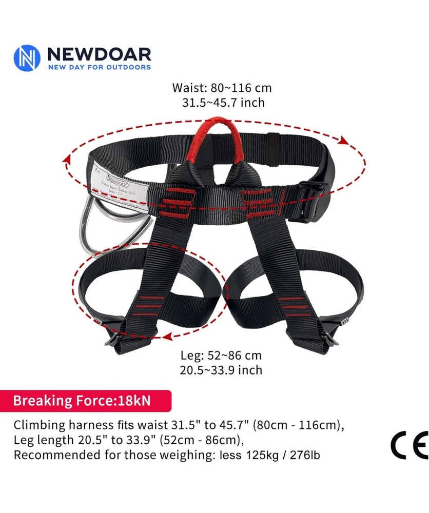 Adjustable Thickness Climbing Harness,CE Certification Wider Half Body (B4)