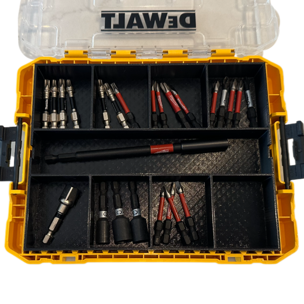 Impact bit holder insert for DEWALT Medium ToughCase (9 compartment)