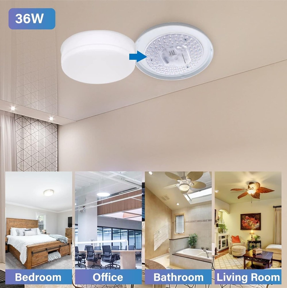 36W 2-Pack LED Light Engine: Dimmable Flush Mount with 3200 Lumens Brightness