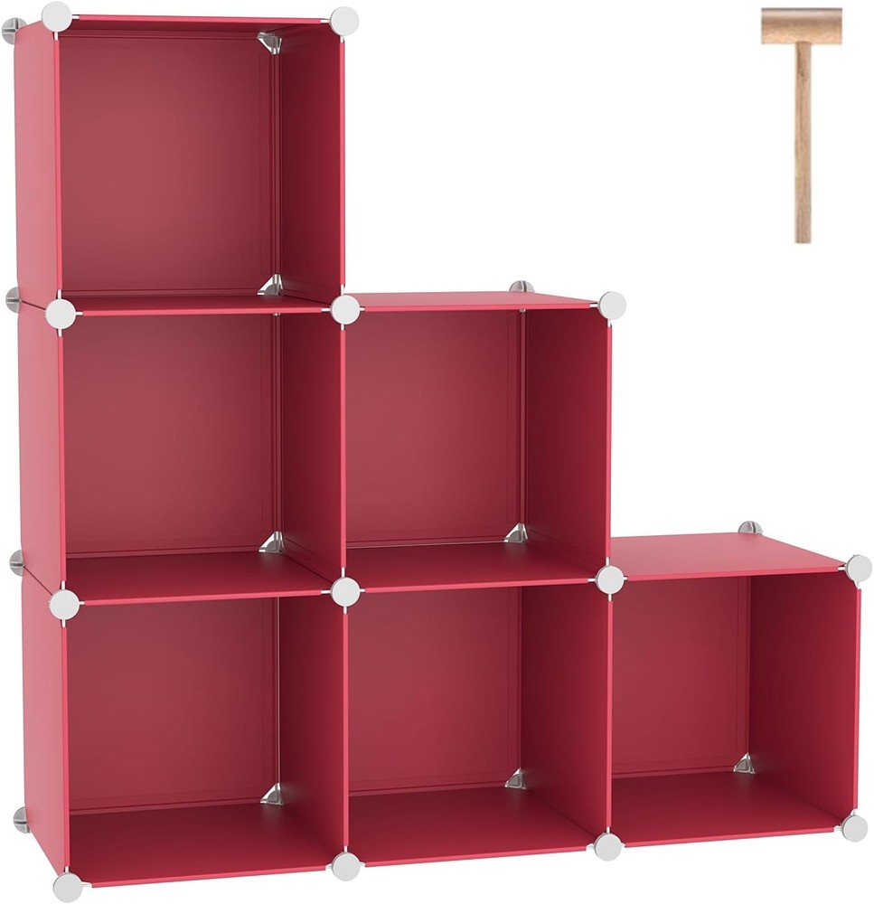 6-Cube Storage Organizer Stackable Storage Cubes Shelves Portable Bookshelf
