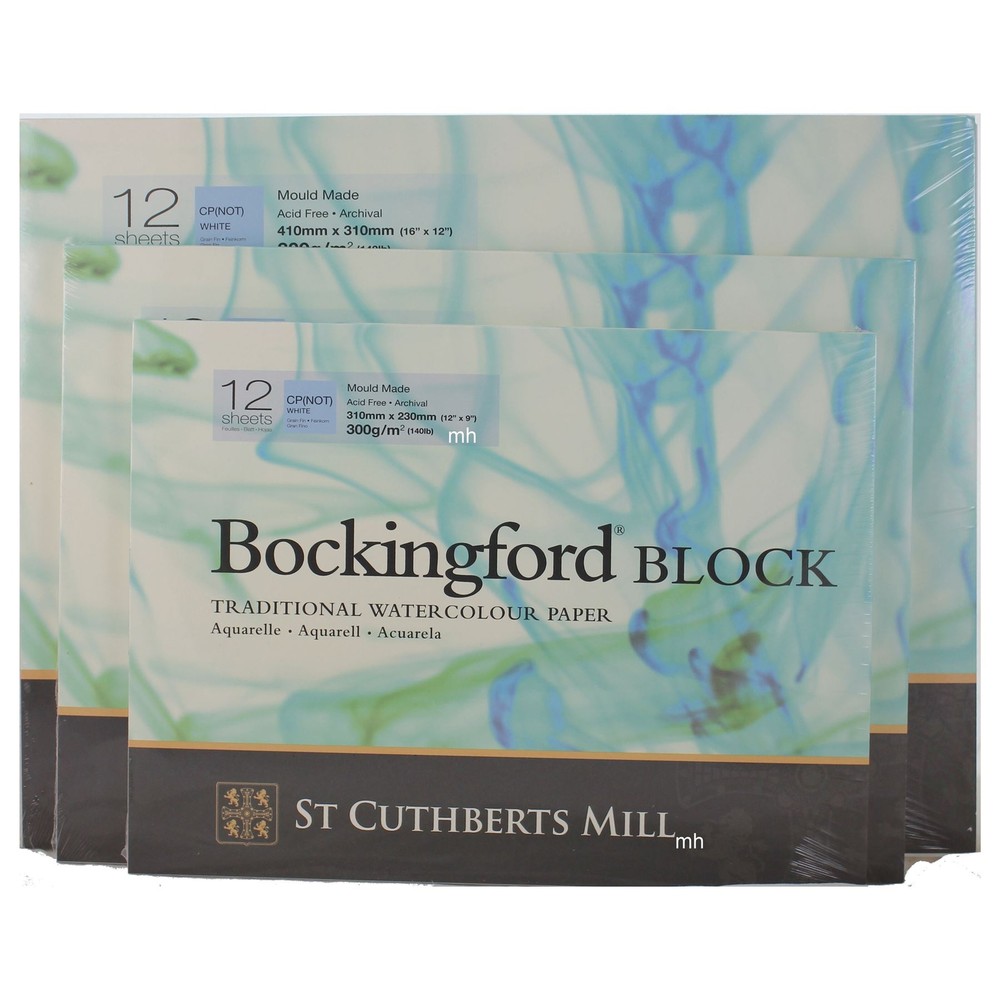Bockingford Watercolour paper Block 12 Sheets 300g Cold Pressed Assorted Sizes!