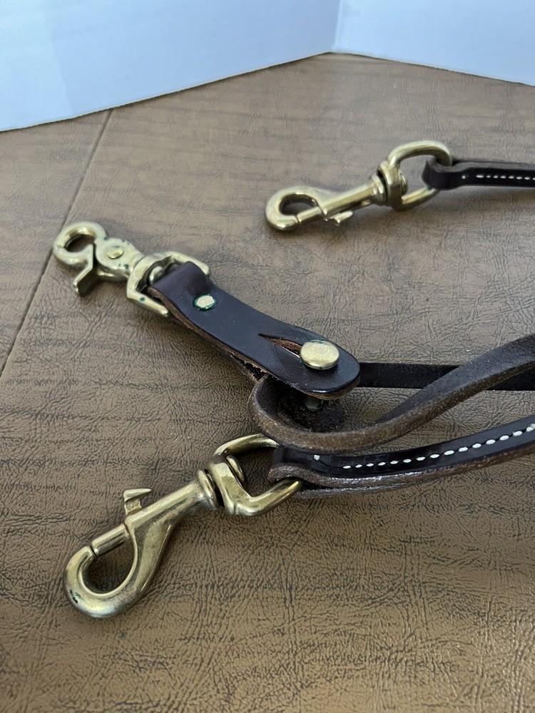 Leather Draw Reins Brass Hardware