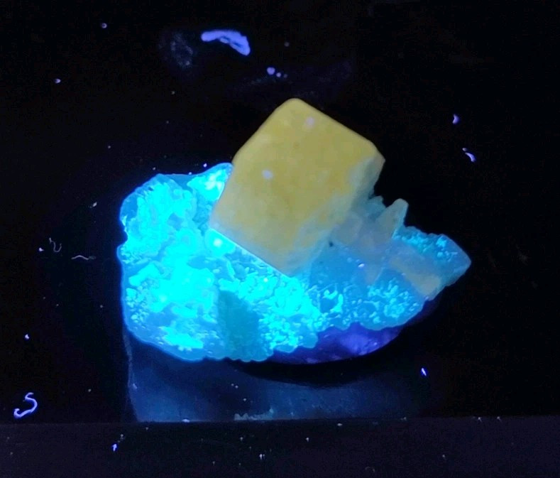 Fluorescent Apatite Crystals Having Nice Growth.