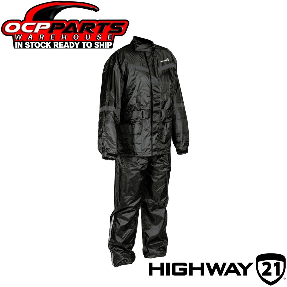 NEW HIGHWAY 21 TWO PIECE BLACK RAIN SUIT - PICK SIZE