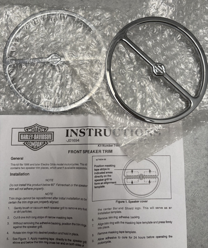 Harley-Davidson® Chrome Front Speaker Trim Kit 74604-99