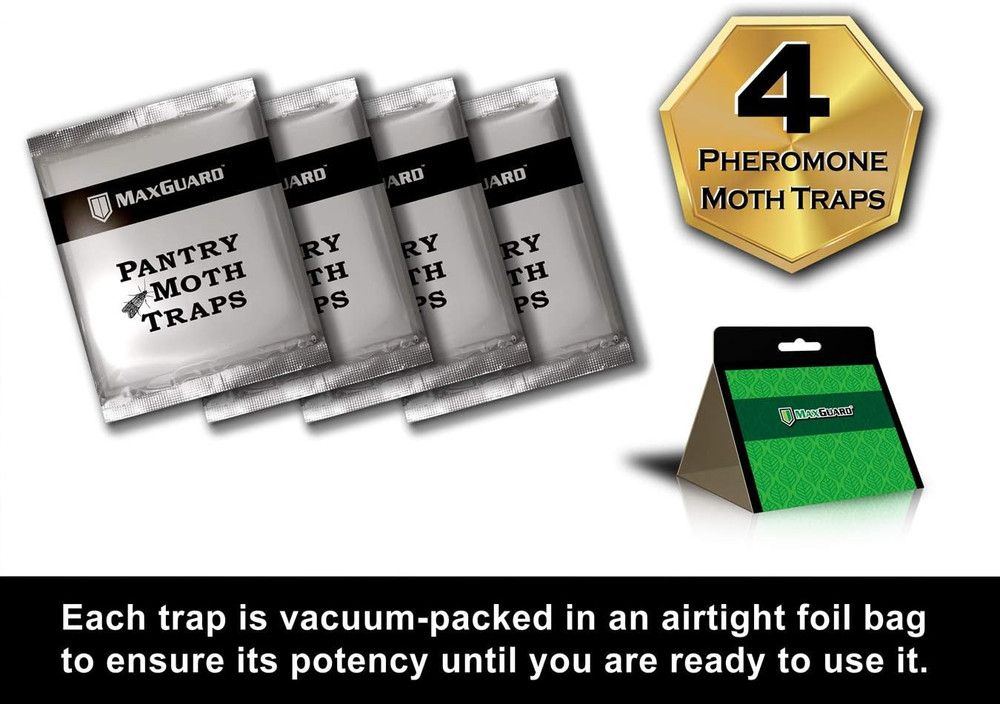 Maxguard Pantry Moth Traps (4 Traps Trial Pack) Extra Strength Pheromones | Non-