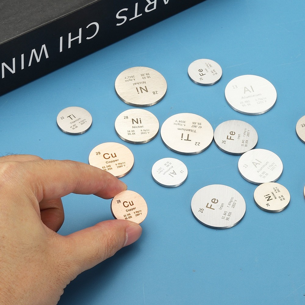 2Pcs Iron Disc 0.8" Fe Density Circle Sheets Plates for Collections