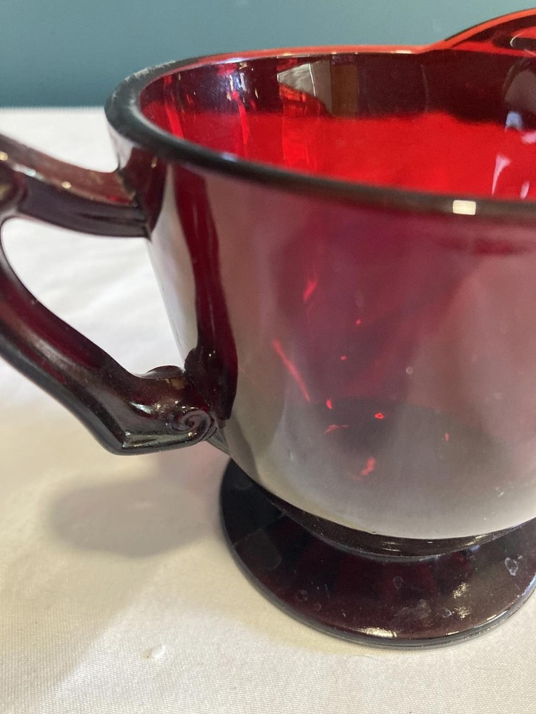 Vintage Ruby Red Glass Creamer