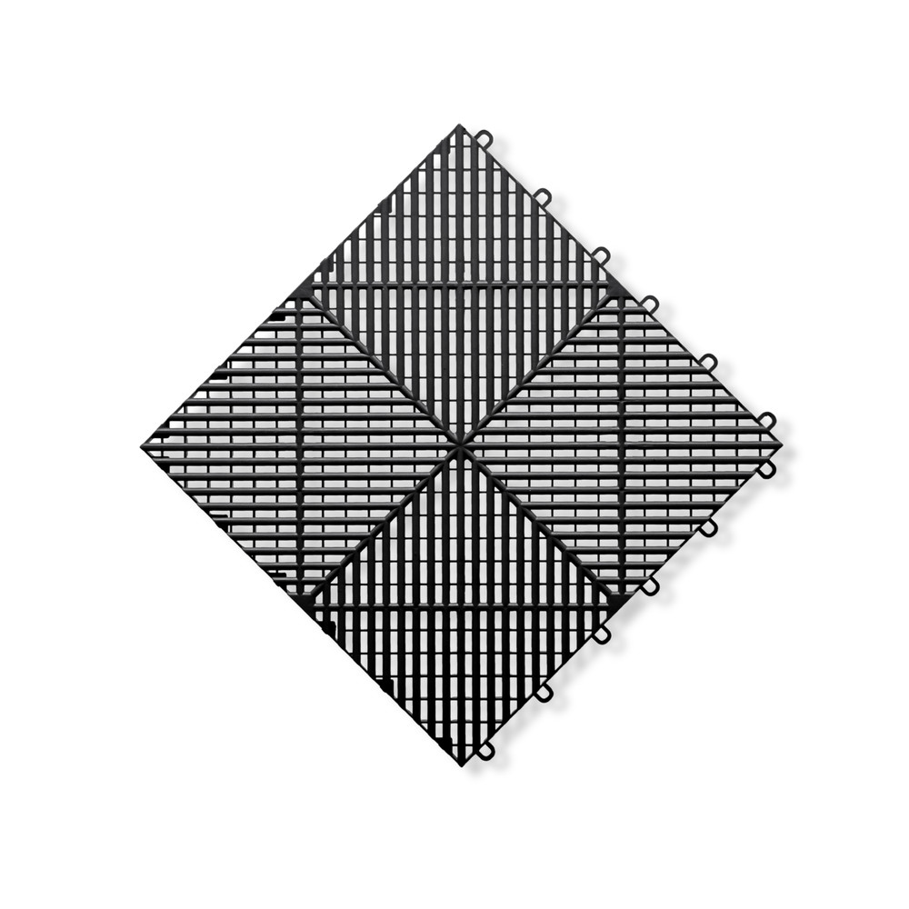 Interlocking Garage Floor Tiles 40 Pack 15.75" Diamond Polypropylene Non-Slip
