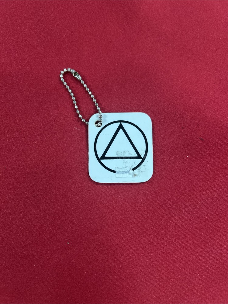 90 Days AA Chip Organization White And Green Square Key Chain