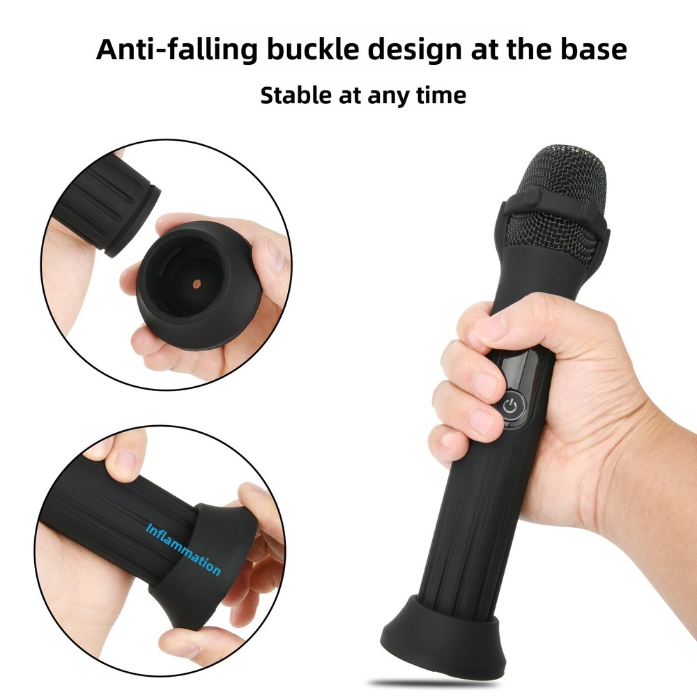 For JBL Wireless Speaker Microphone Cover+Base Stand Silicone Protective Case