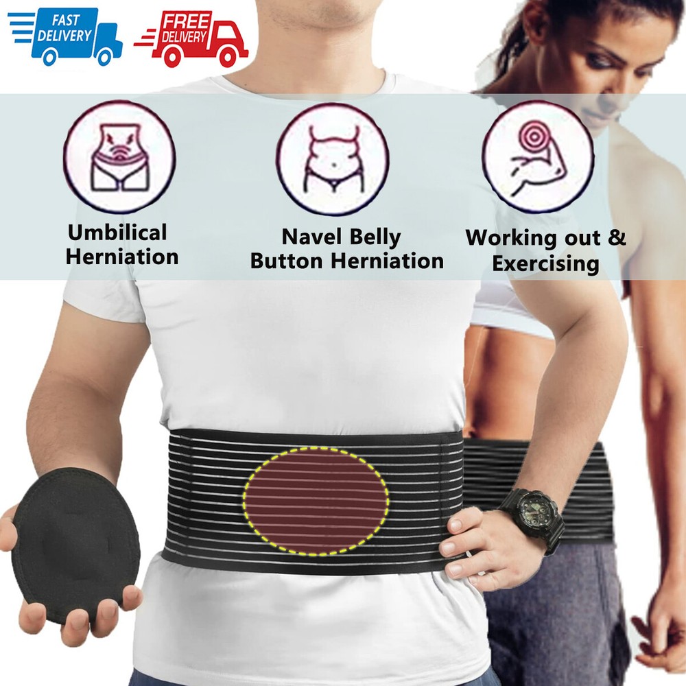 Umbilical Hernia Belt - Unisex - Abdominal Support Binder with Compression Pad