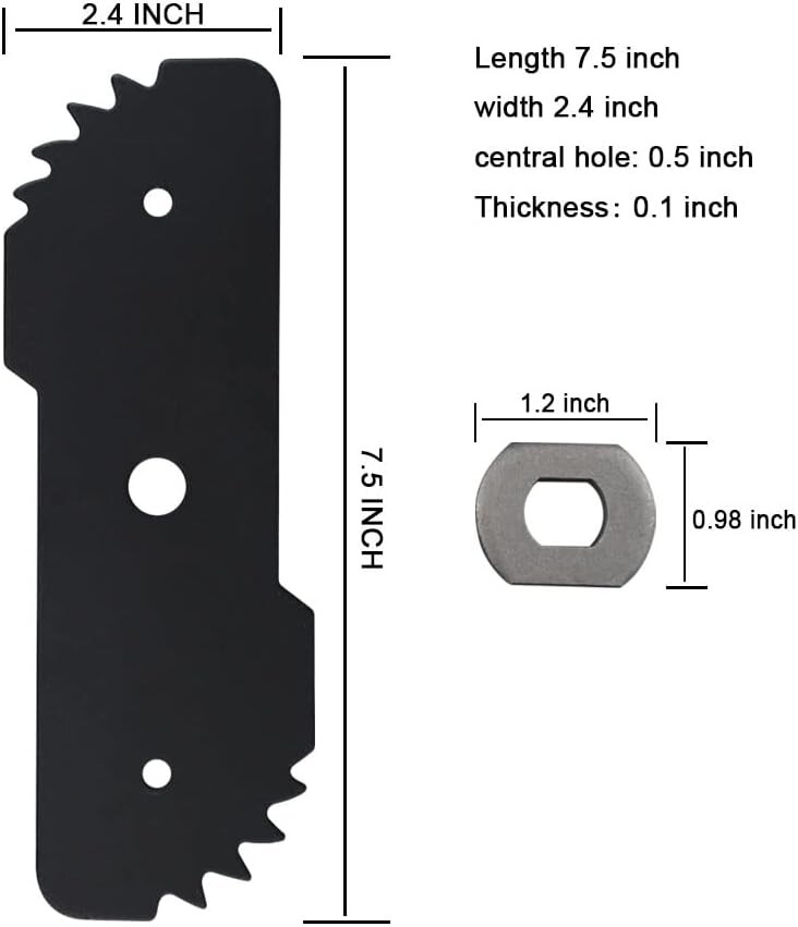 1 or 2-Pack EB-007 Edge Hog Heavy-Duty Edger Replacement Blades Compatible