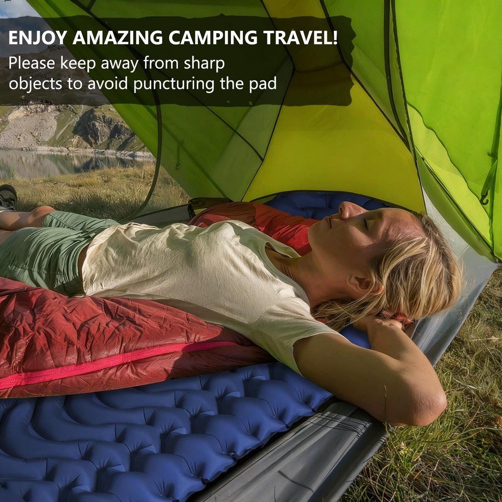 Sleeping Pad, Extra Thickness Inflatable Camping Sleeping Mat with Pillow Bui...