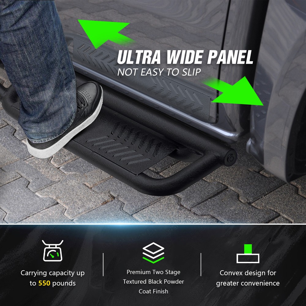 6.9" Running Board for 07-2018 Chevy Silverado 1500 Crew Cab Drop Side Step Bars