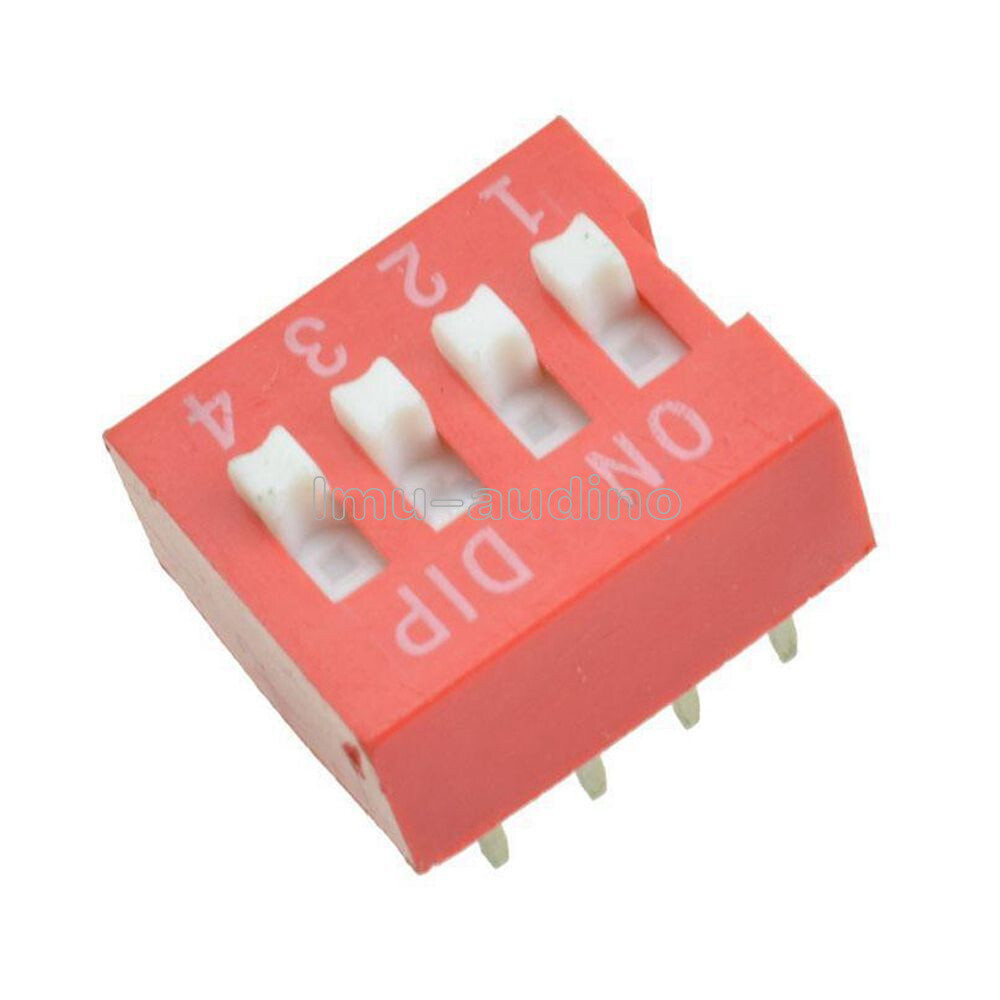 10PCS 2.54mm Slide Type Switch Module 4-Bit 4-Position Way DIP Red Pitch