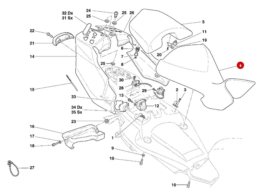 DUCATI RIDERS SEAT 59510601B