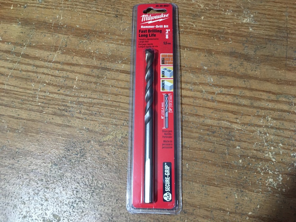 Hammer Drill Bit 3/8" x 6" 3-Flat Secure-Grip™