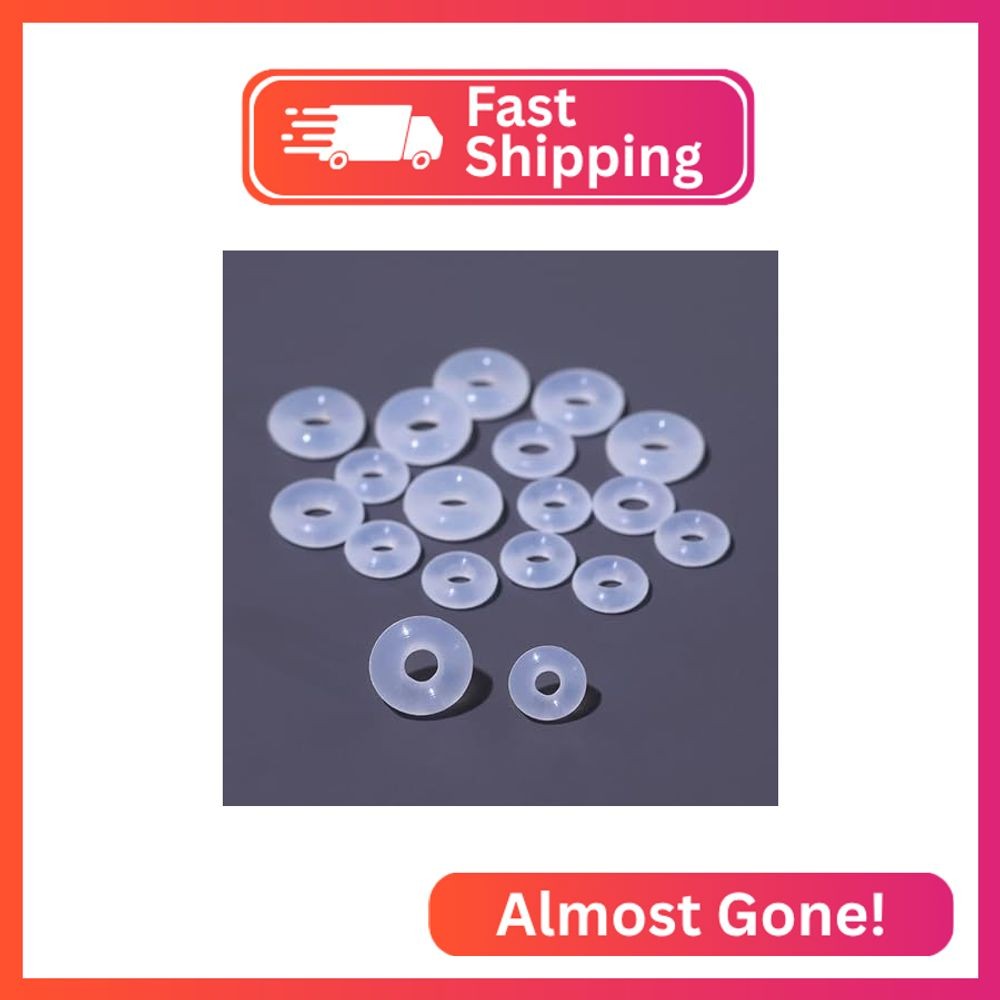 50Pcs Silicone Earring Backs Stopper Rings for Piercings, Clear Discs Rings Stab