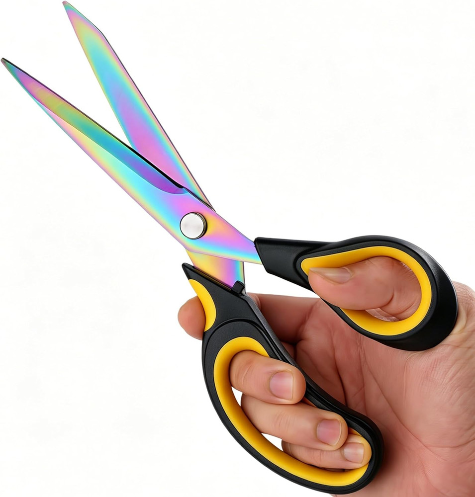 Scissors Multi-Purpose, 9.5" Sharp Sewing Scissors, Professional Heavy Duty Tita