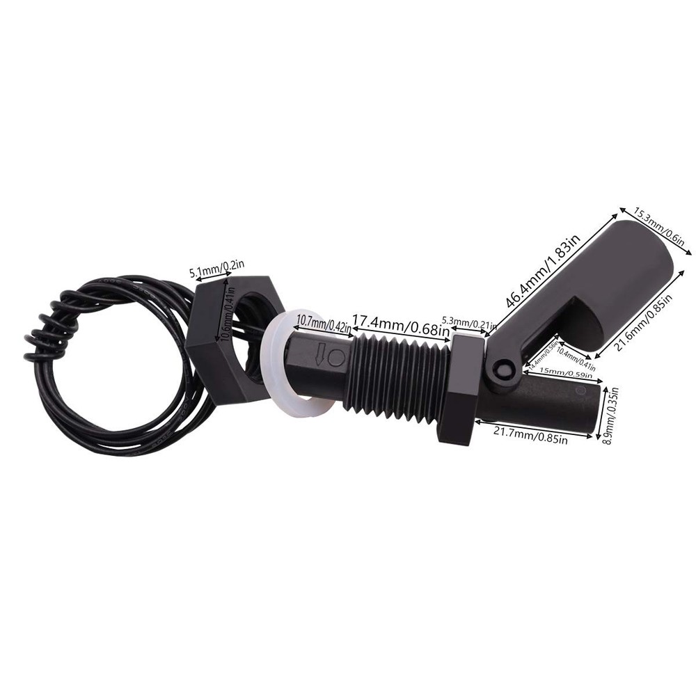 mxuteuk 2 Pcs Side Mounted Horizontal Liquid Float Switch Water Level Sensor ...