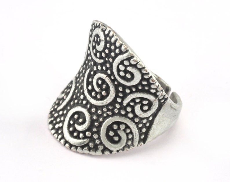 Adjustable Ring Antique Silver Plated brass (18mm 8US inner size) 2760