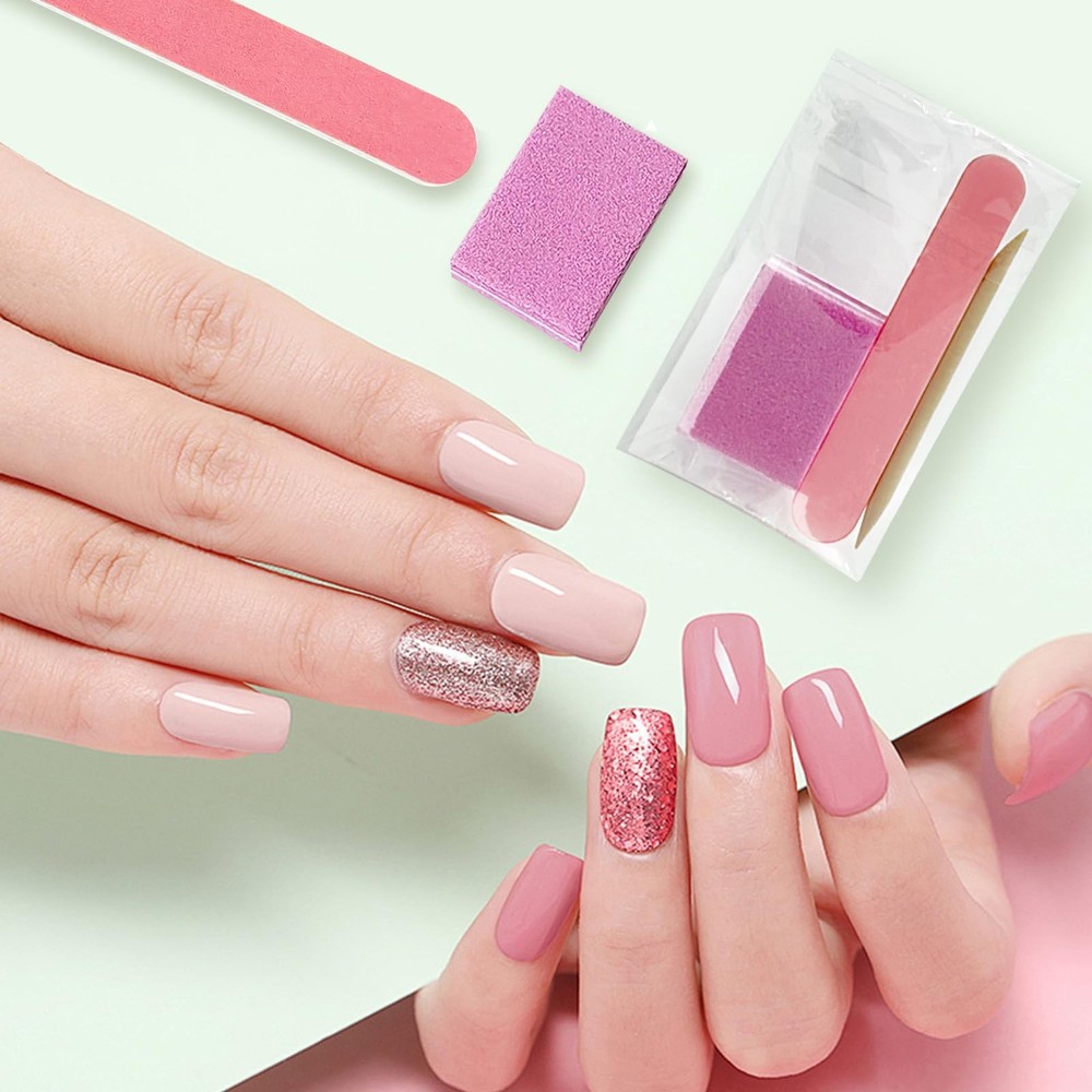 Disposable Manicure kit Individually Package, Mini Nail Buffer, Pink