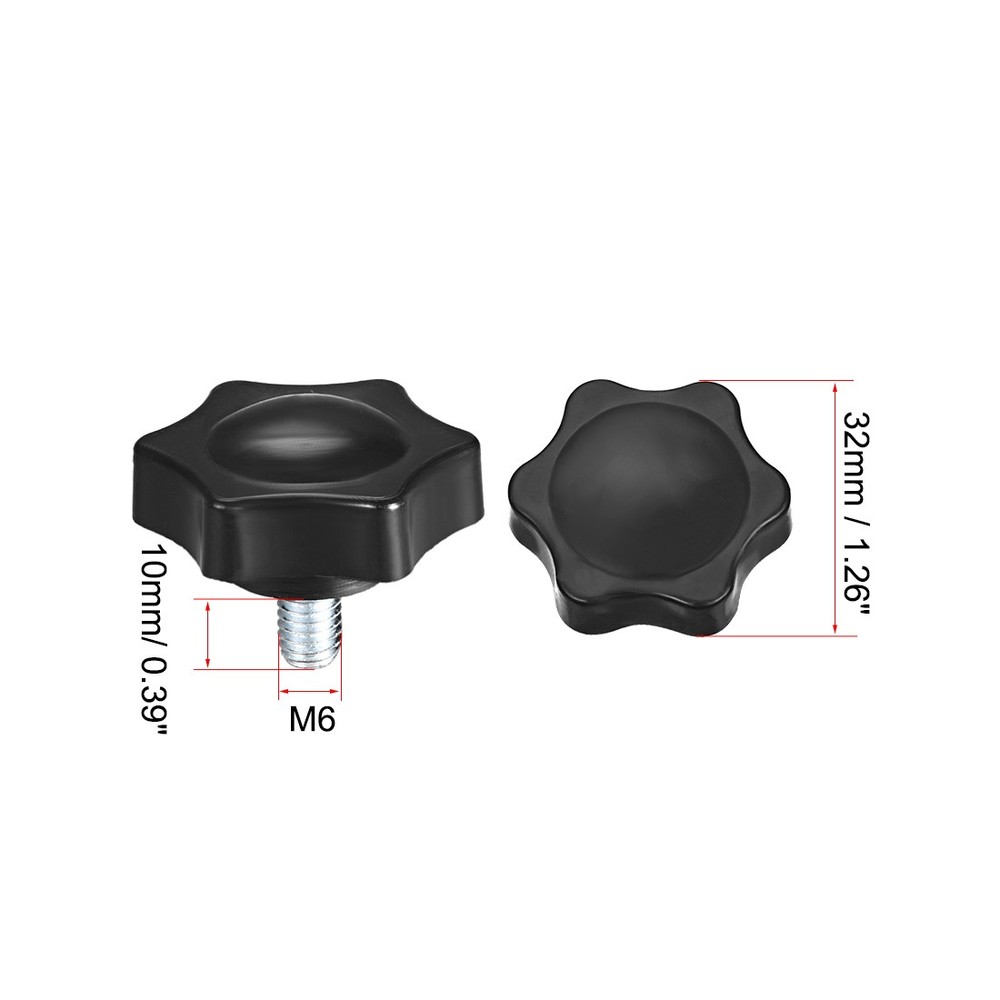 M6 ×10mm Male Thread Star Screw Knobs Lock Handle