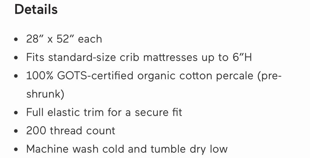 Soundly Percale Organic Crib Sheet