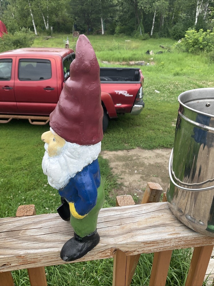 Antique Cast Iron Gnome With Shovel