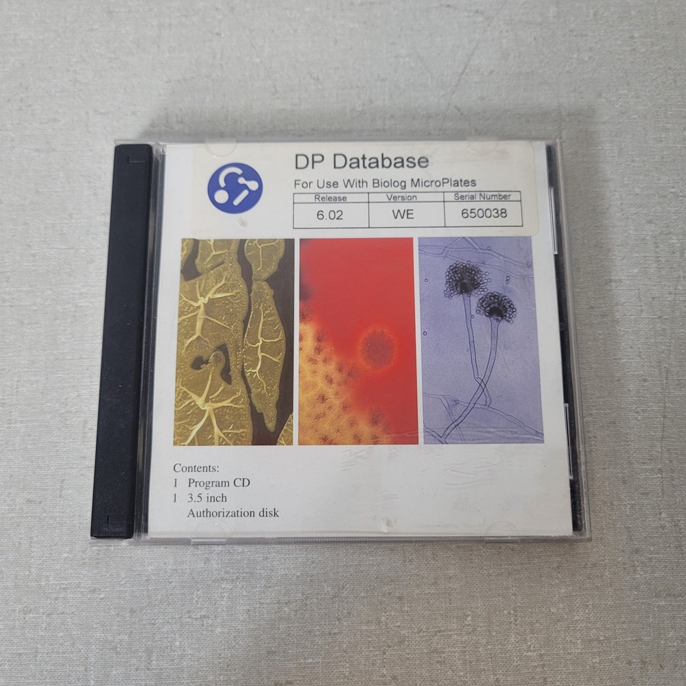 Biolog 650038 DP Database 6.p2 WE Program CD w/ Authorization Floppy Disk