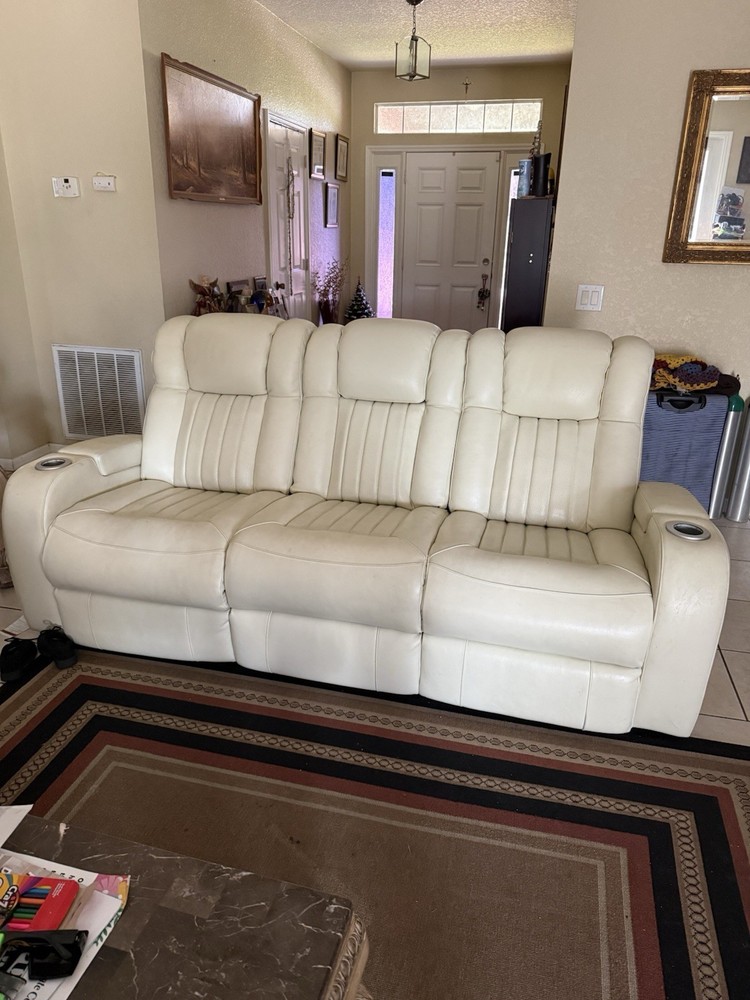 Leather White Couch