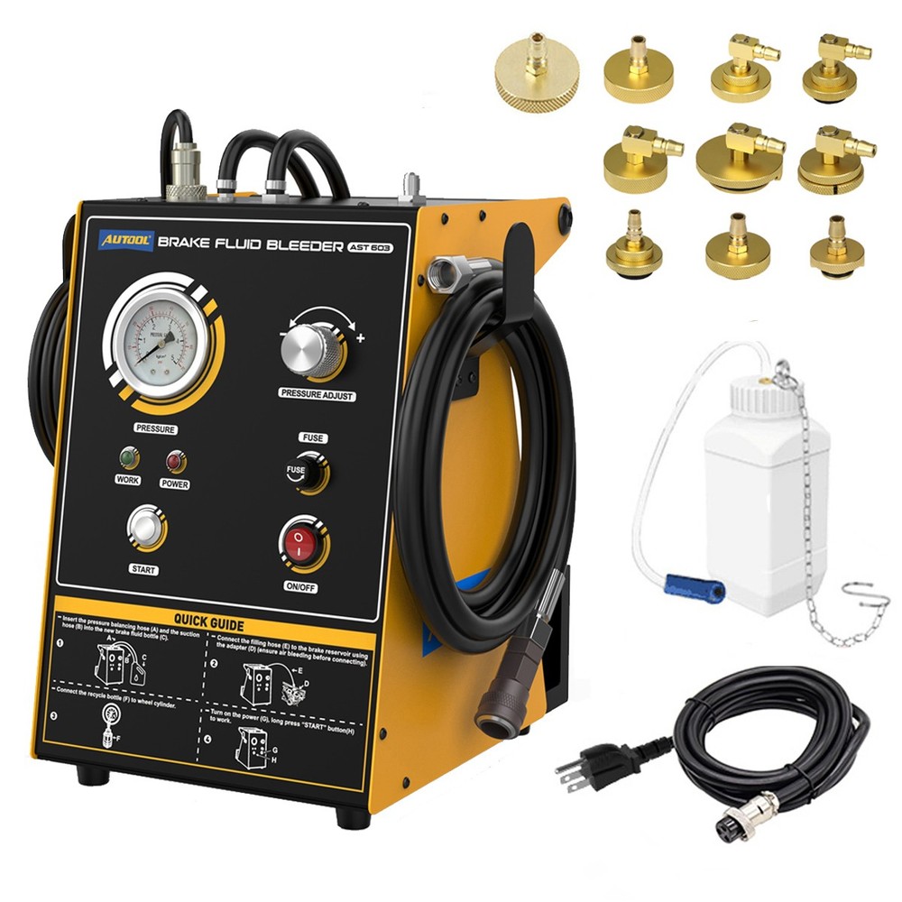 Automatic Brake Bleeder Machine Electric Brake Bleeding Fluid Exchange 10 Adapte
