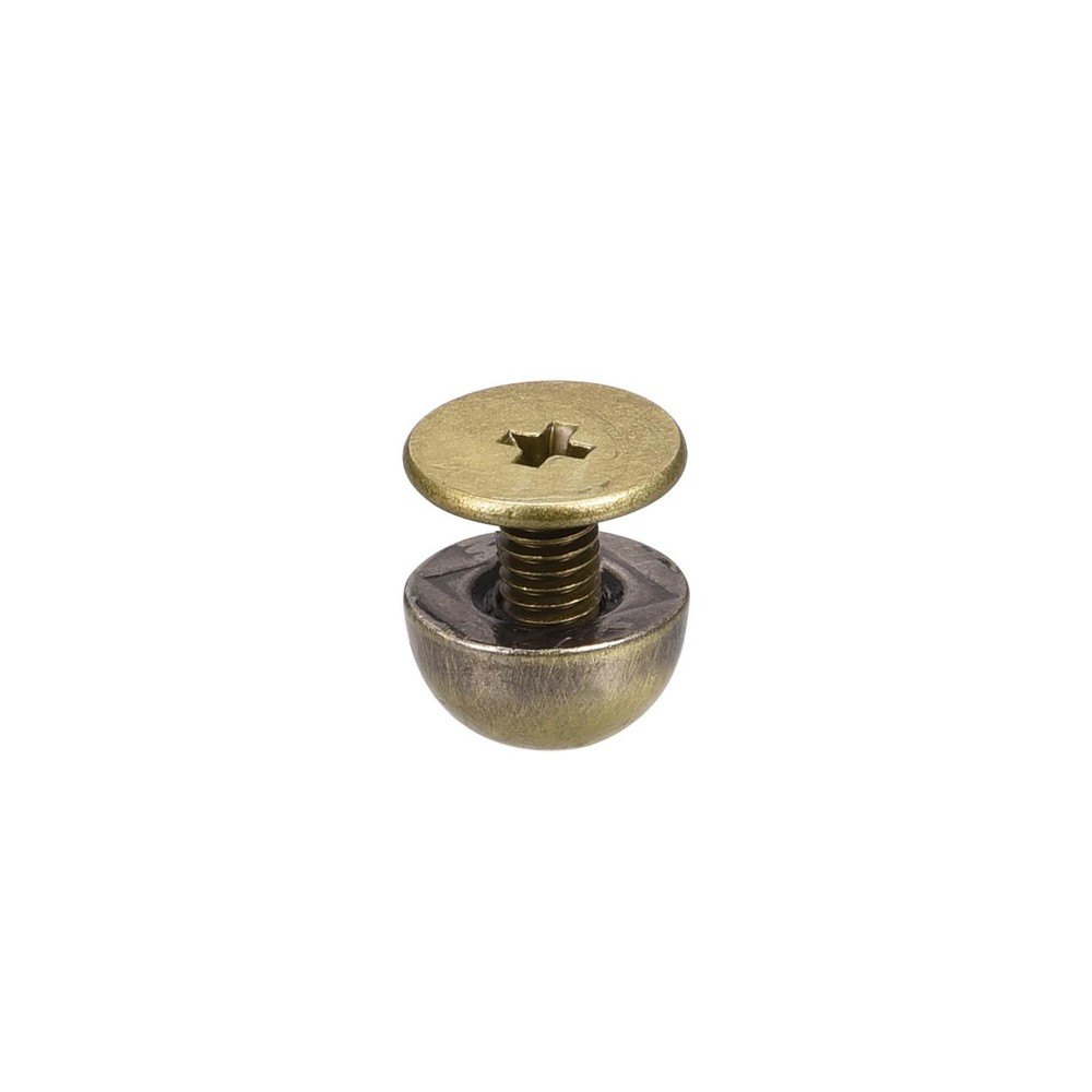 8x5mm Screw Back Rivets Solid Round Head Leather Studs Bronze Tone 10 Sets