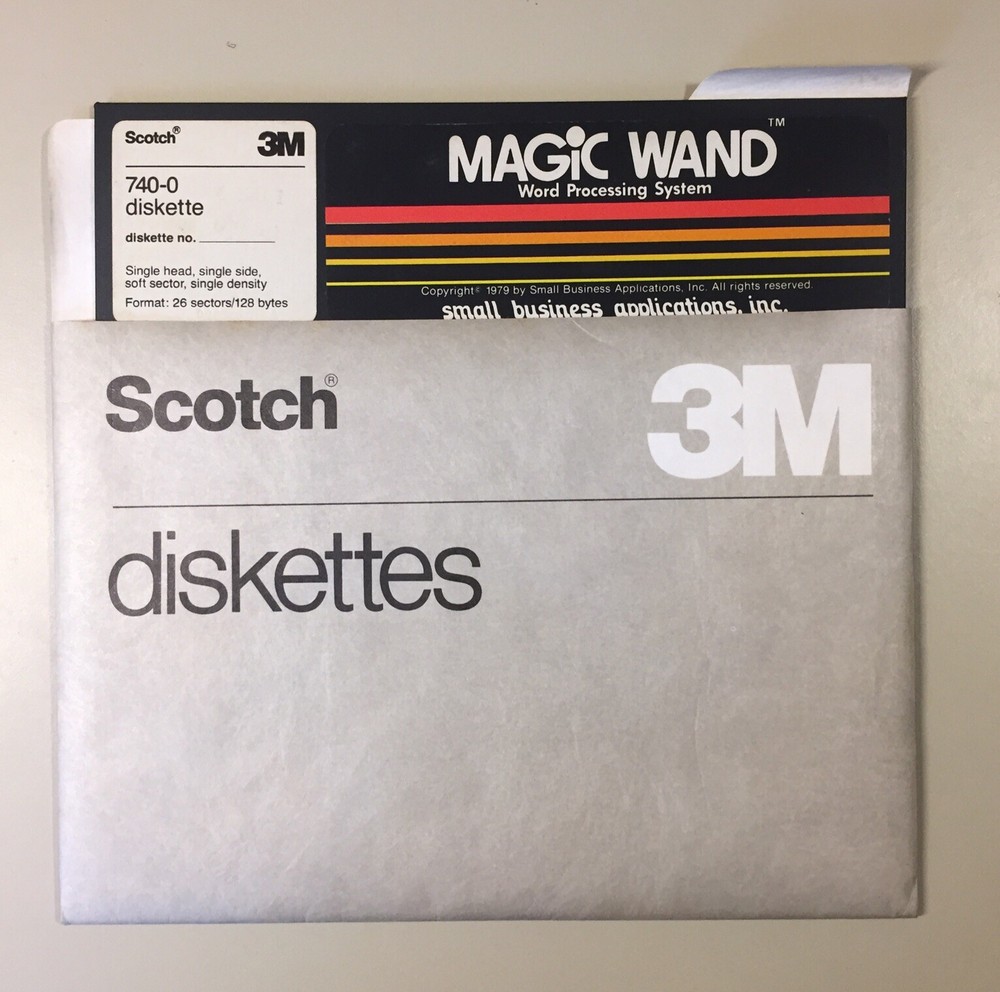 Vintage 1979 MAGIC WAND The Word Processing System 8” Floppy Disk VHTF