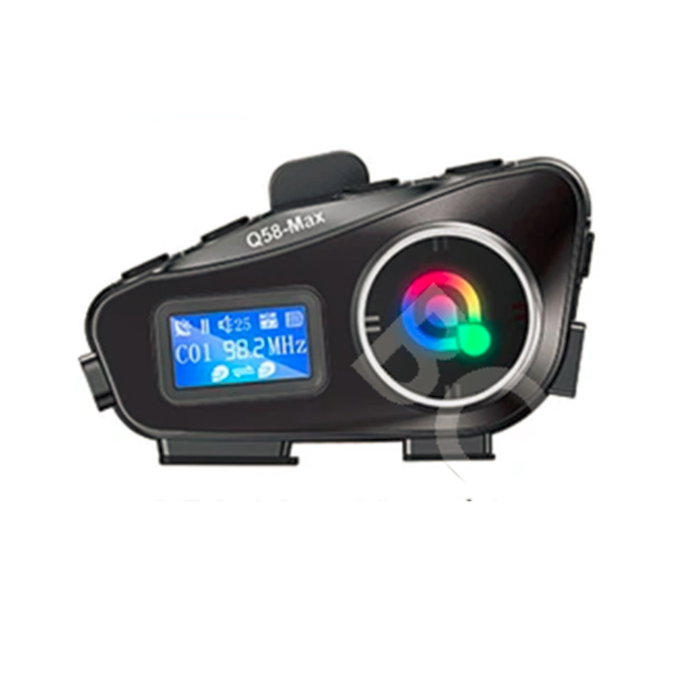 Motorcycle Intercom Riders Music Bluetooth Helmet Headset LCD Display Waterproof